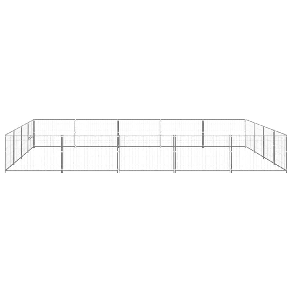 Dog Kennel Silver 20 m² Steel