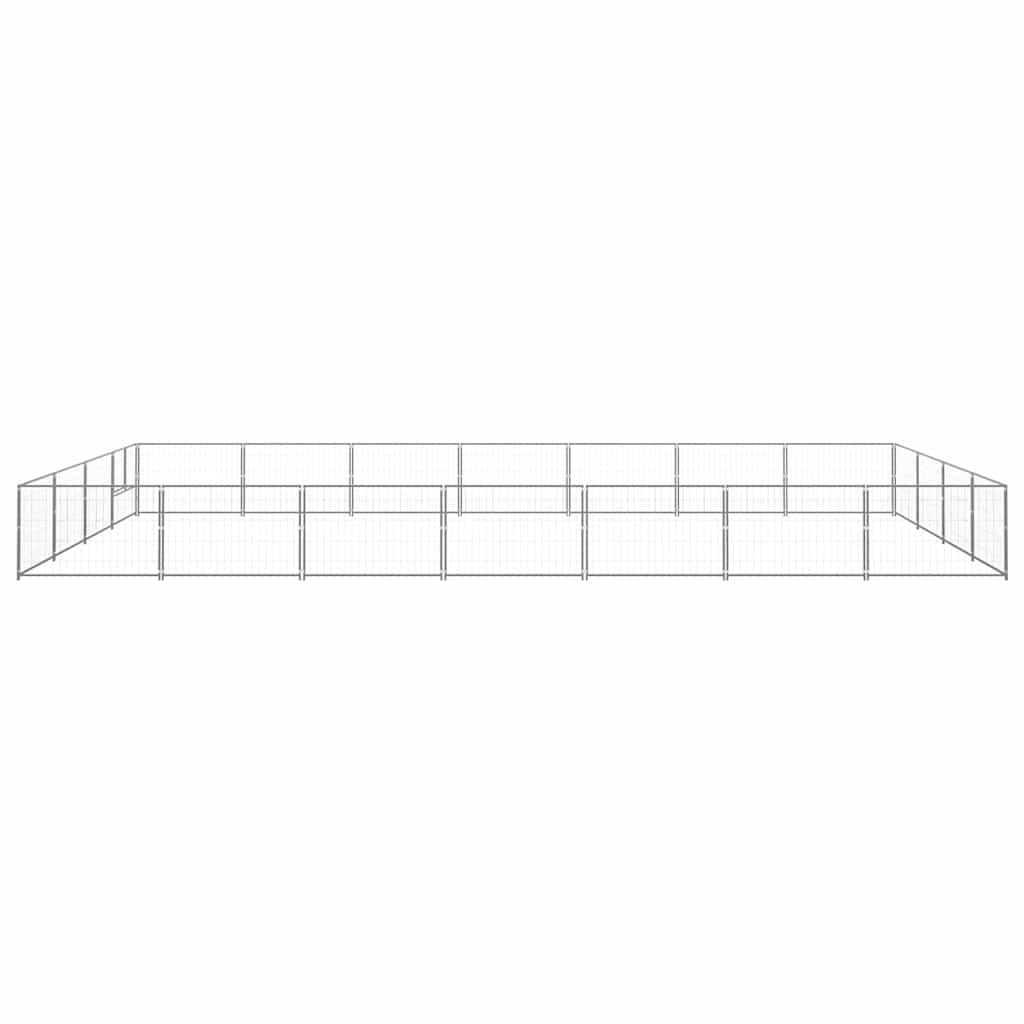 Dog Kennel Silver 28 m² Steel