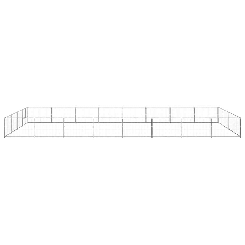 Dog Kennel Silver 32 m² Steel