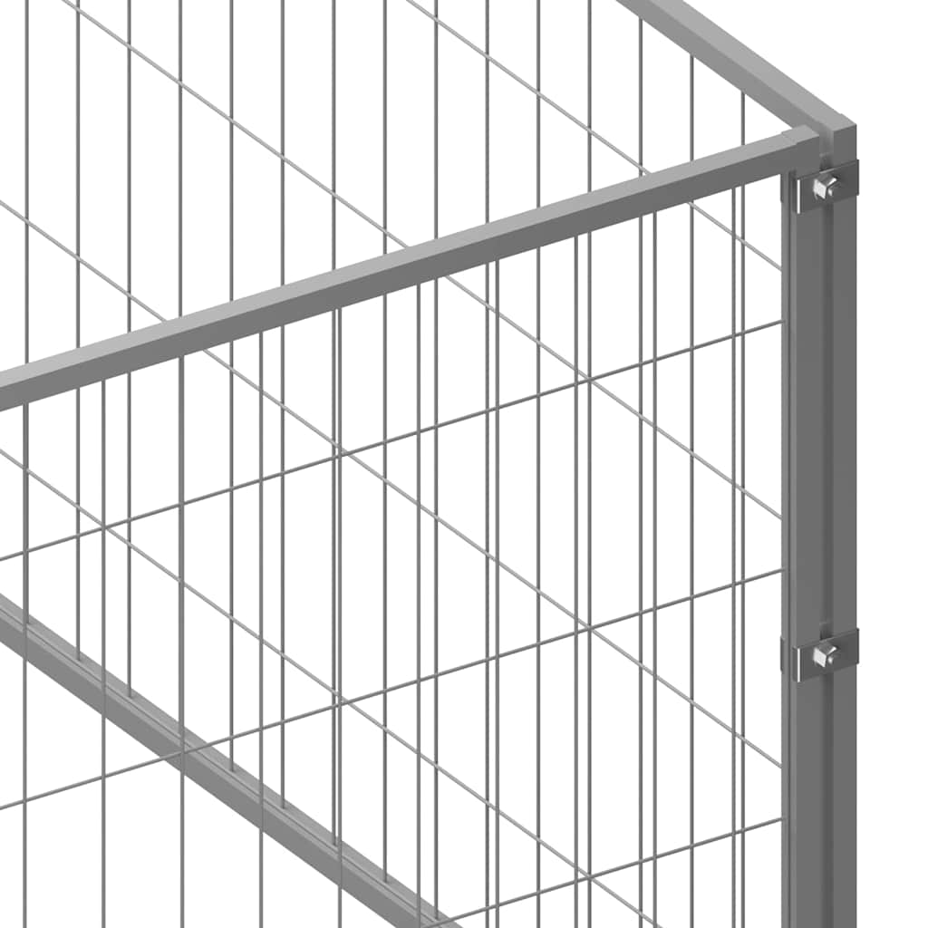 Dog Kennel Silver 32 m² Steel