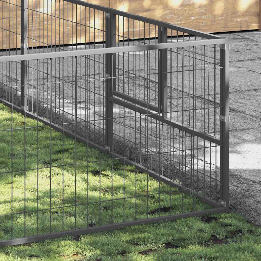 Dog Kennel Silver 40 m² Steel