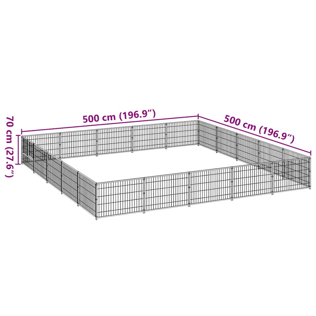 Dog Kennel Silver 25 m² Steel