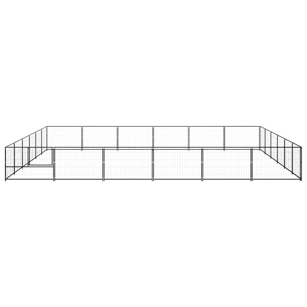 Dog Kennel Black 36 m² Steel