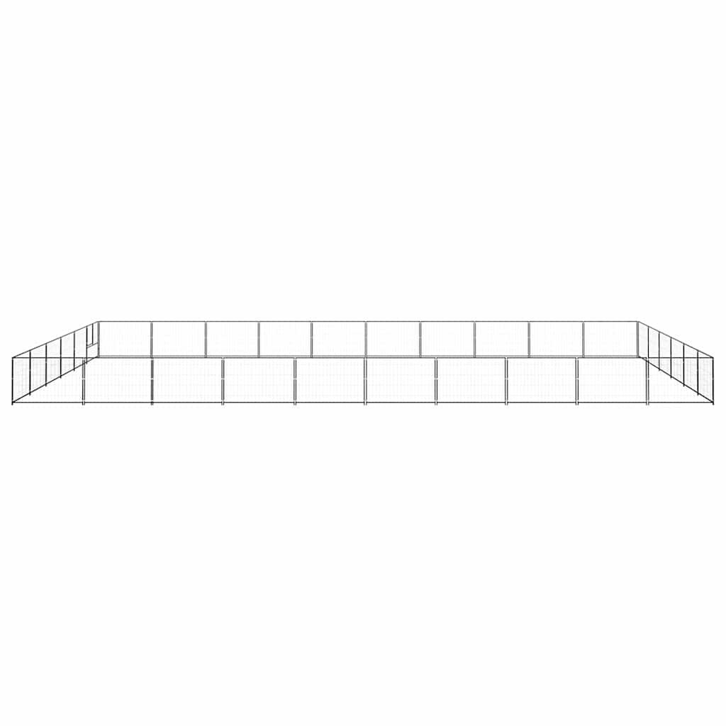 Dog Kennel Black 60 m² Steel