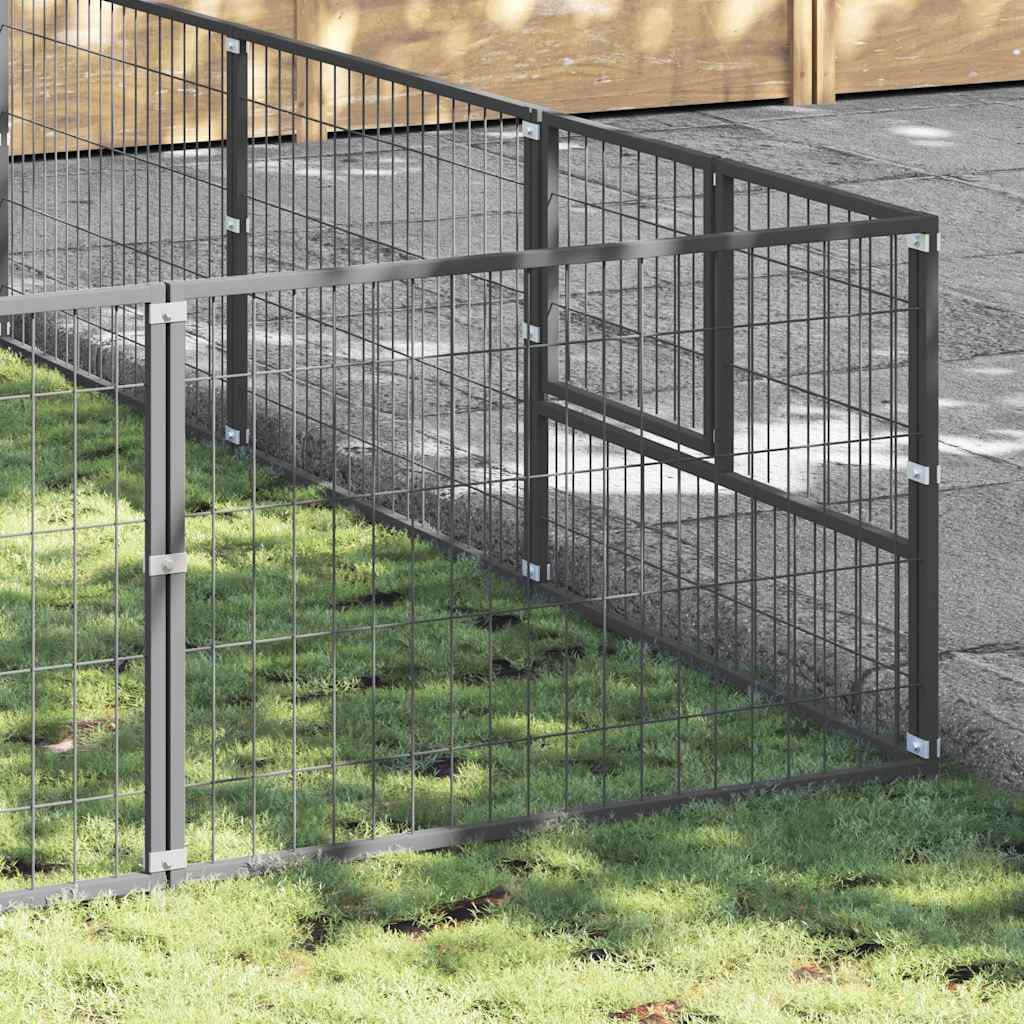 Dog Kennel Silver 42 m² Steel