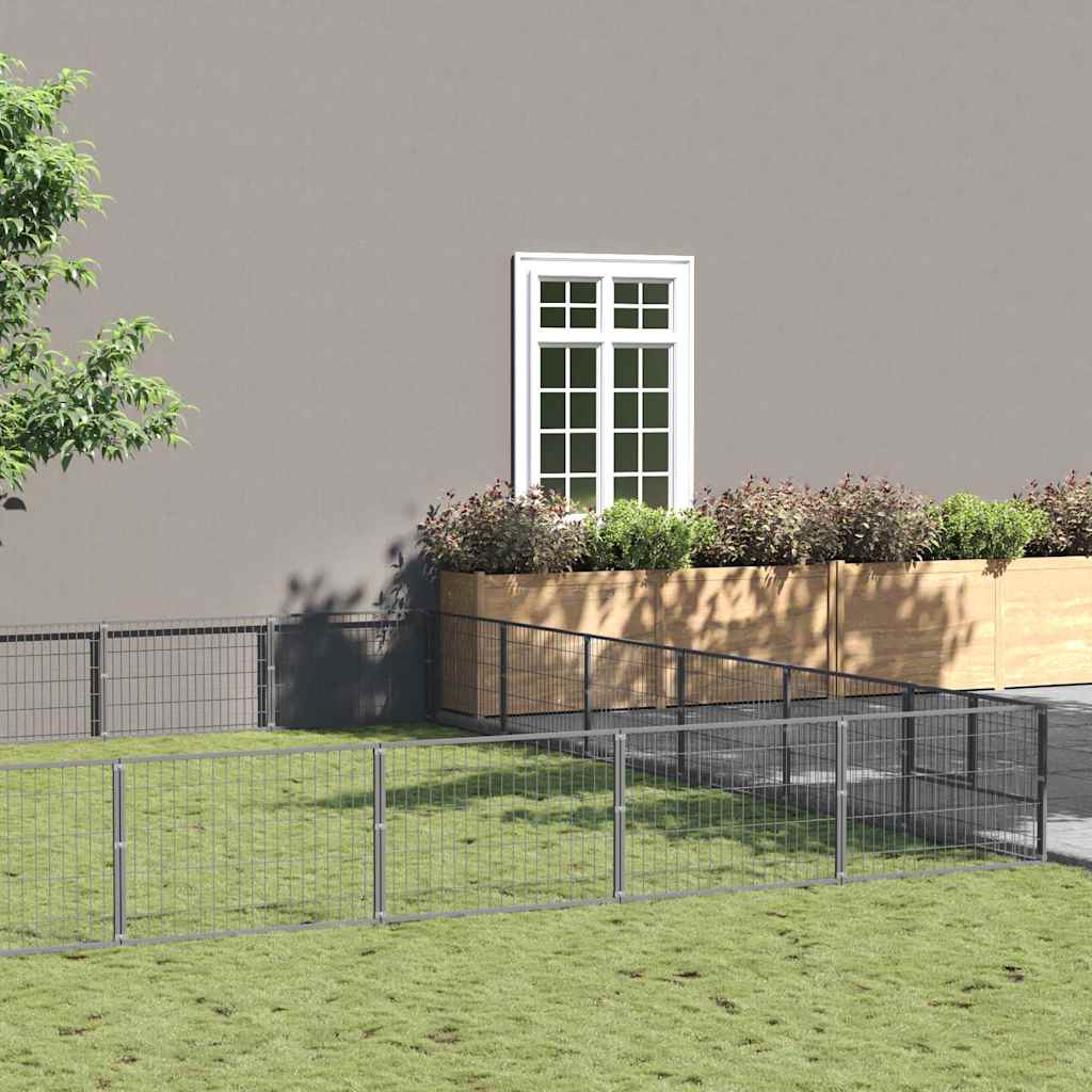 Dog Kennel Silver 48 m² Steel