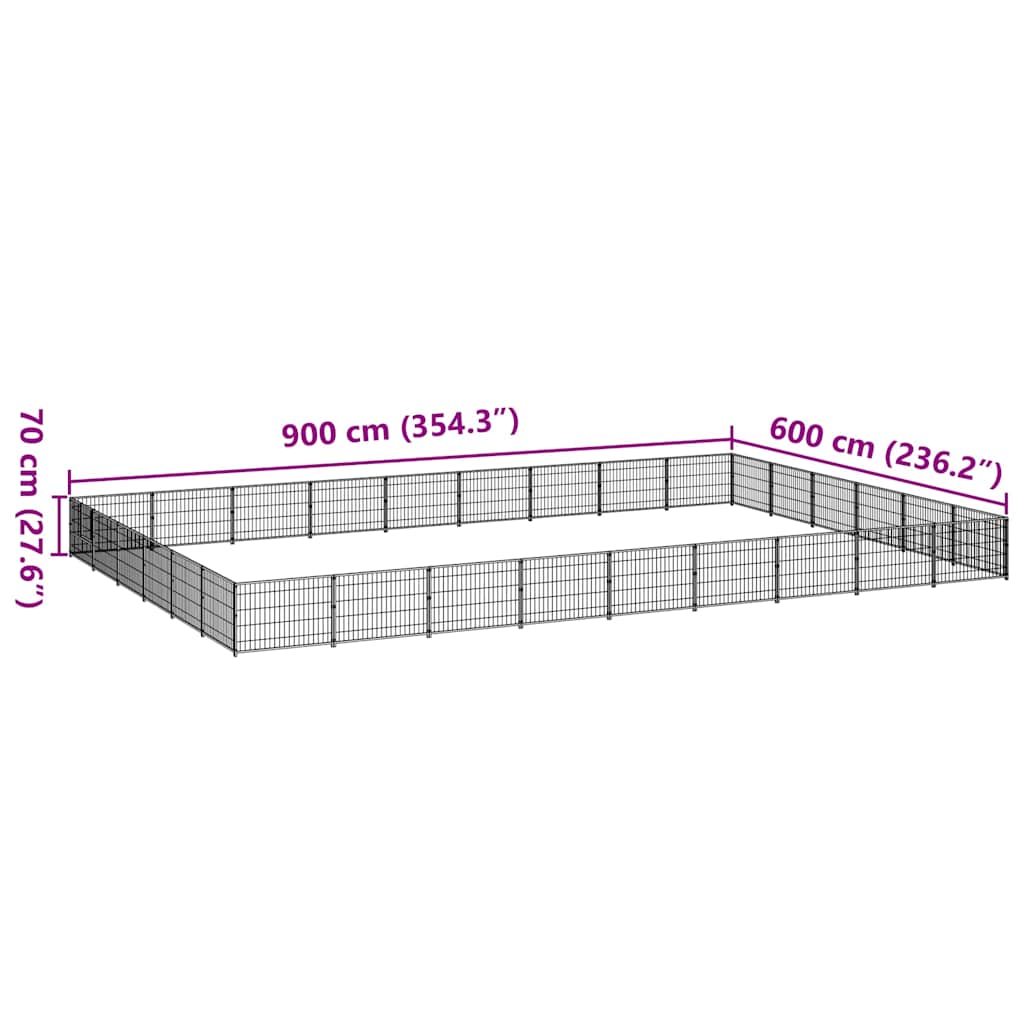 Dog Kennel Silver 54 m² Steel