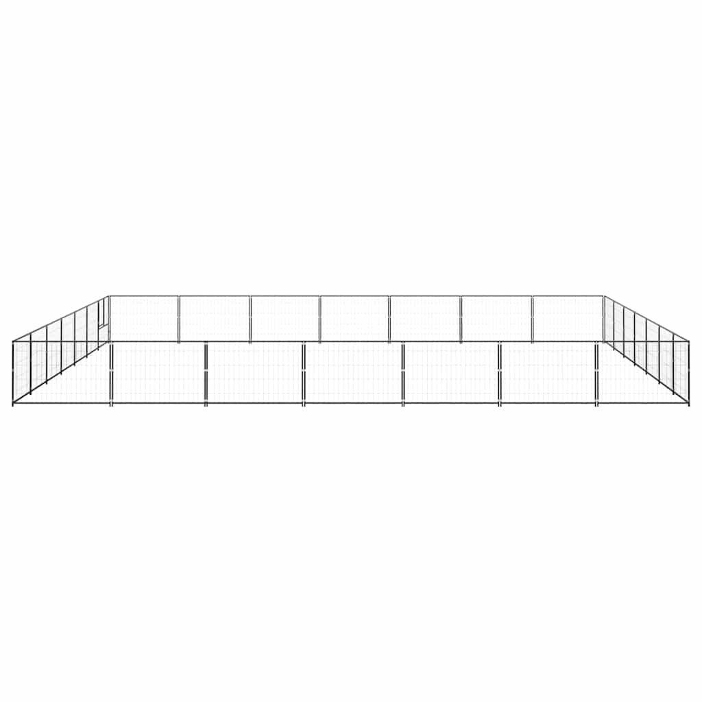 Dog Kennel Black 49 m² Steel