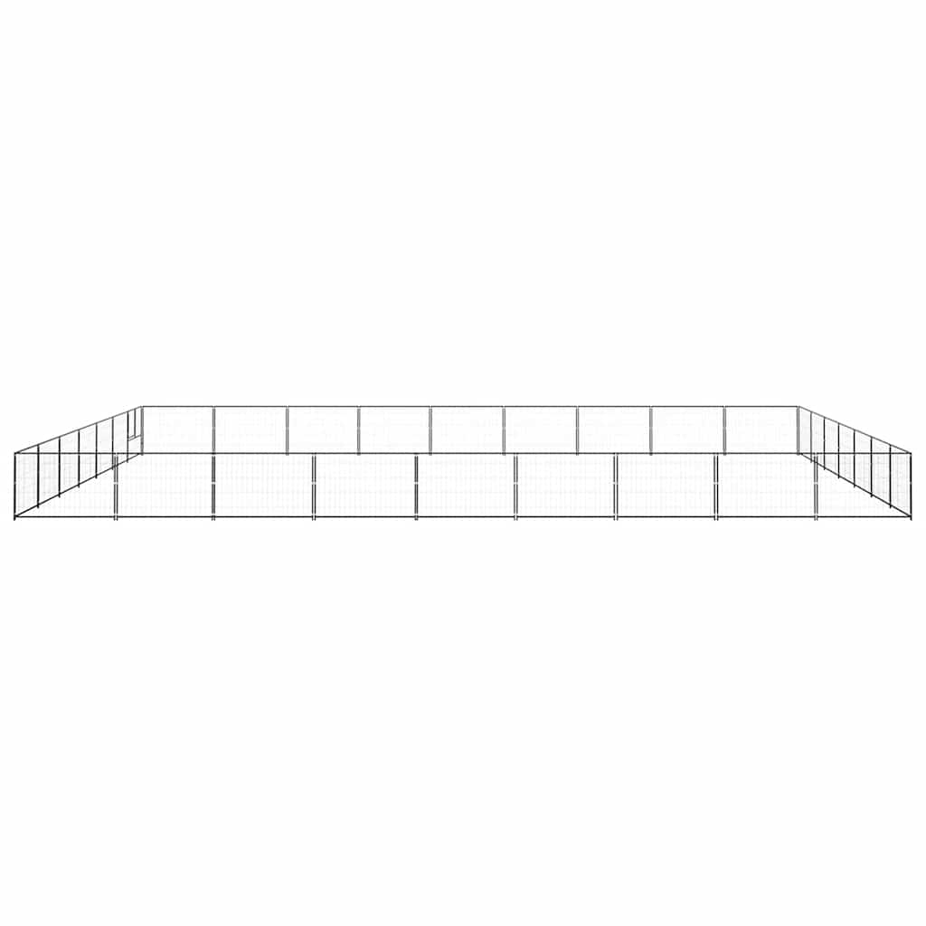 Dog Kennel Black 63 m² Steel