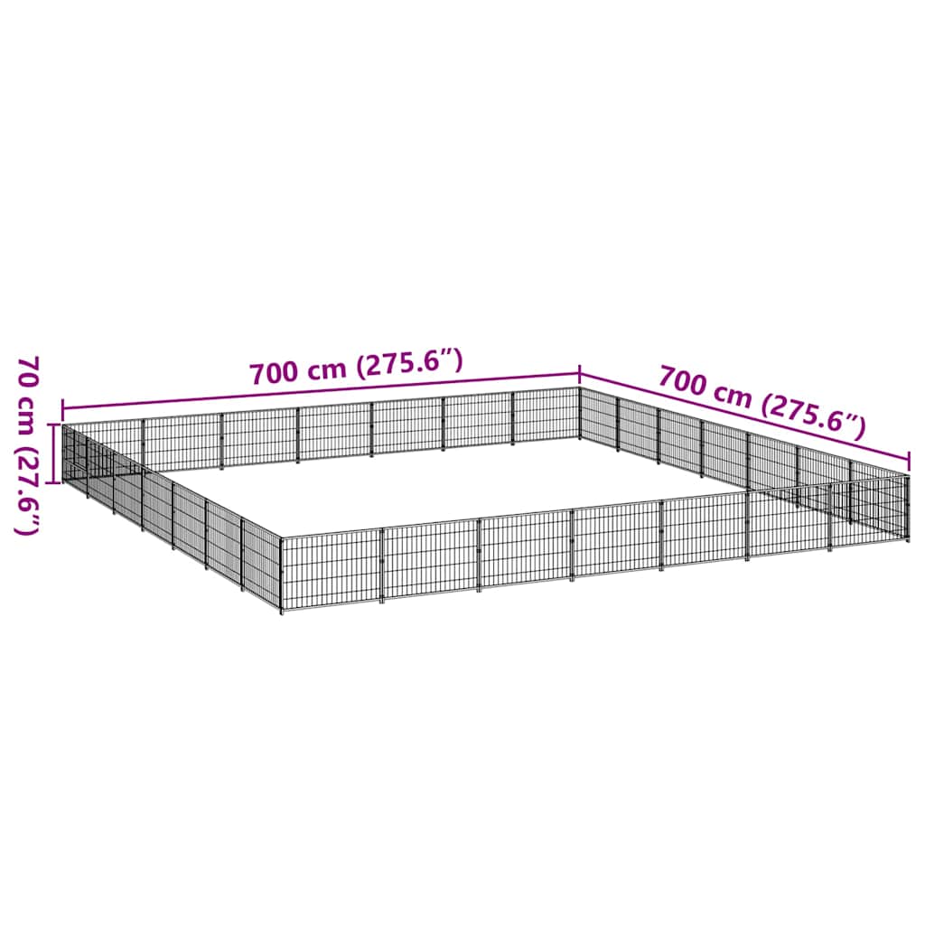 Dog Kennel Silver 49 m² Steel