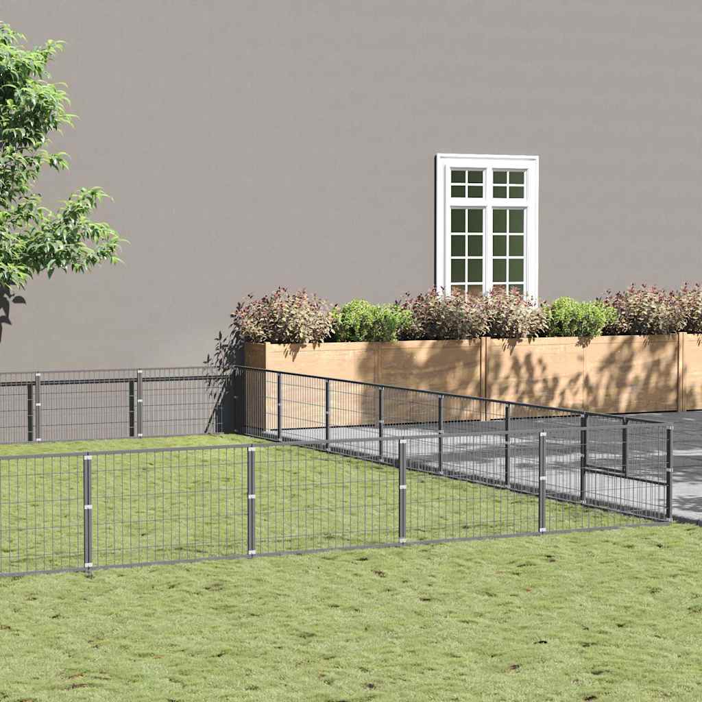 Dog Kennel Silver 56 m² Steel