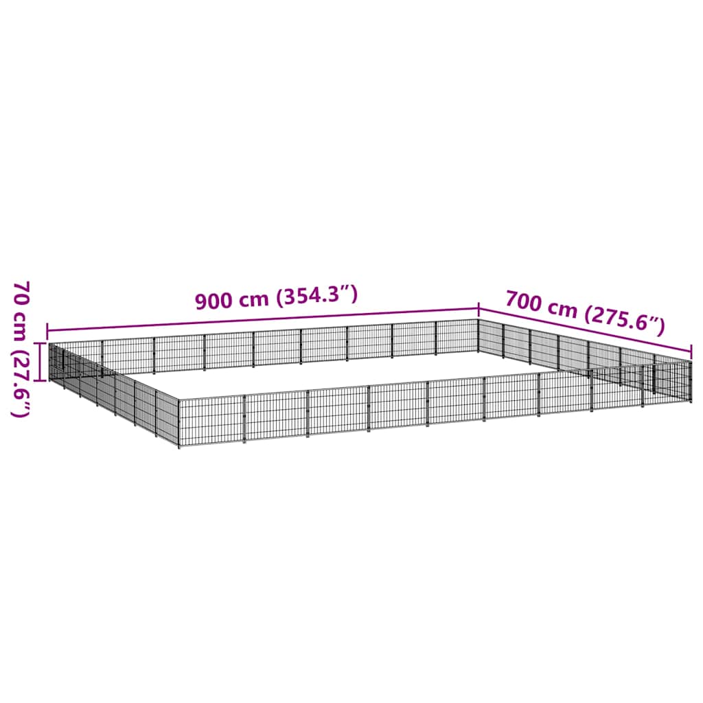 Dog Kennel Silver 63 m² Steel