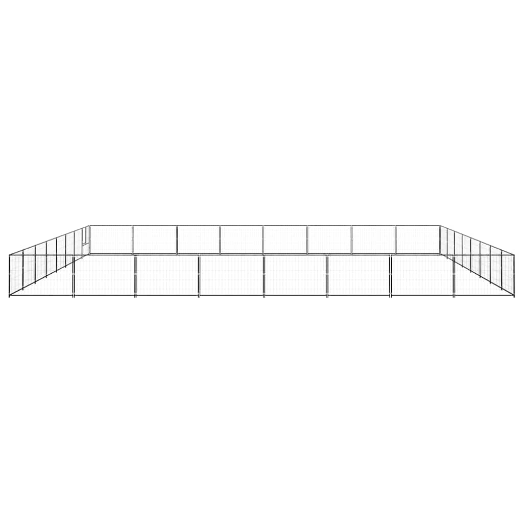 Dog Kennel Black 64 m² Steel