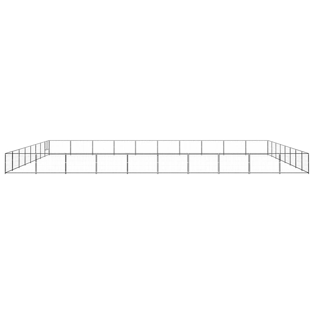 Dog Kennel Black 80 m² Steel