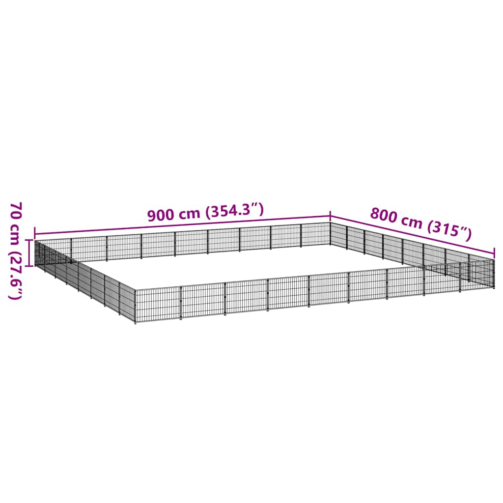 Dog Kennel Silver 72 m² Steel