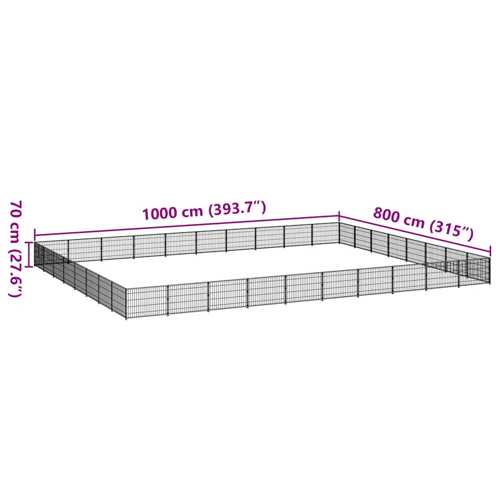 Dog Kennel Silver 80 m² Steel