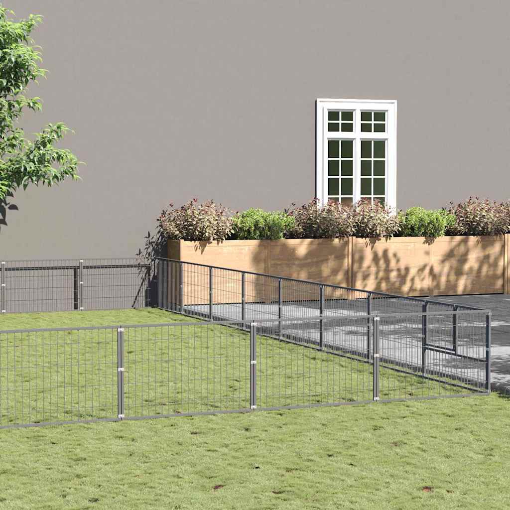 Dog Kennel Silver 80 m² Steel