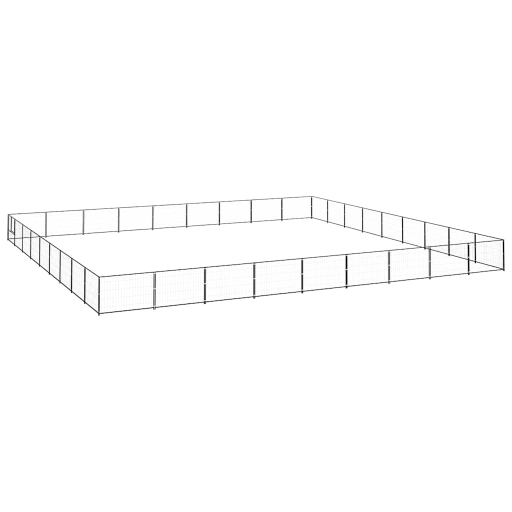 Dog Kennel Black 81 m² Steel