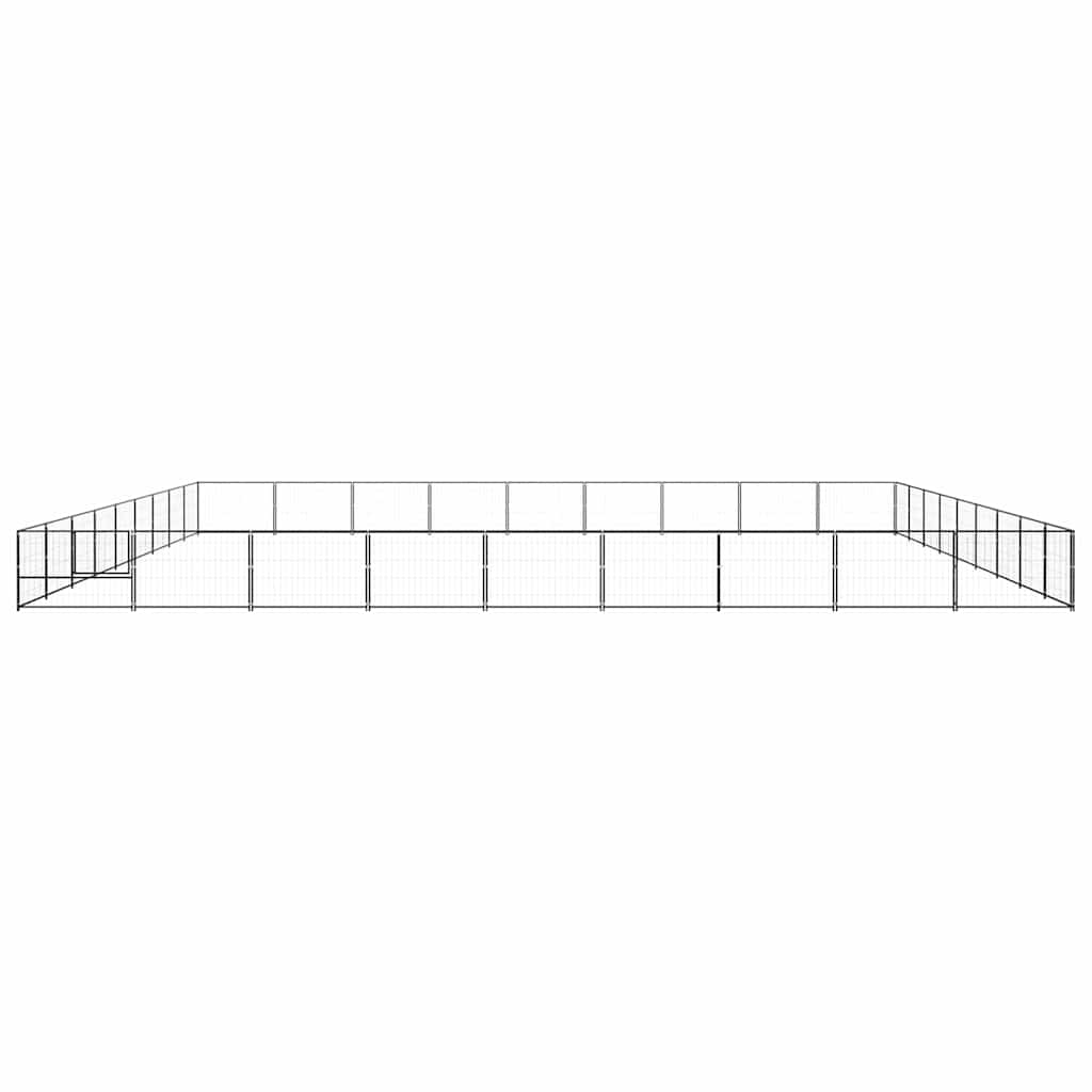 Dog Kennel Black 81 m² Steel
