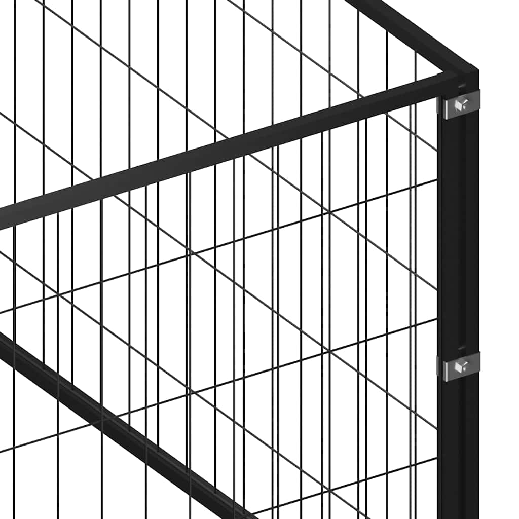 Dog Kennel Black 81 m² Steel