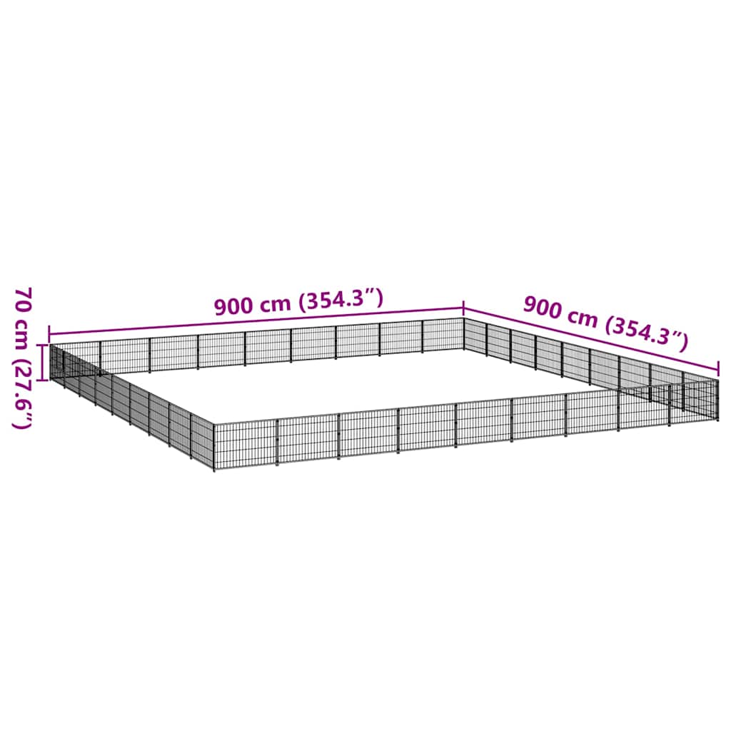 Dog Kennel Silver 81 m² Steel