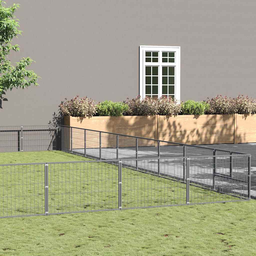 Dog Kennel Silver 81 m² Steel
