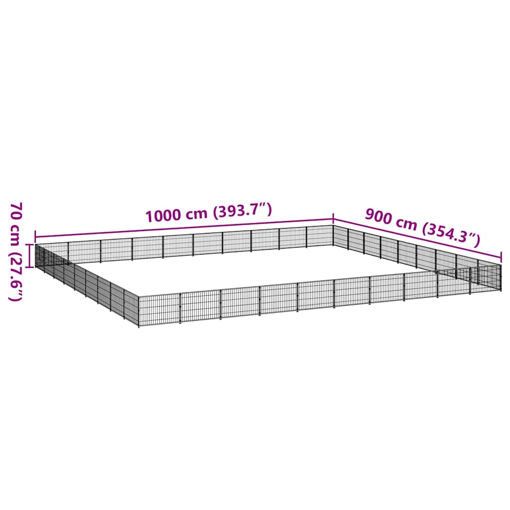 Dog Kennel Silver 90 m² Steel