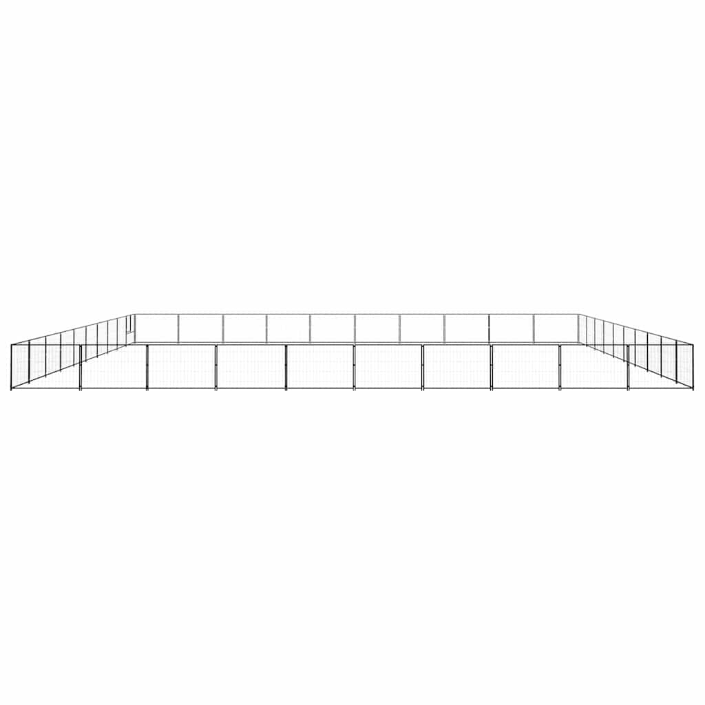 Dog Kennel Black 100 m² Steel