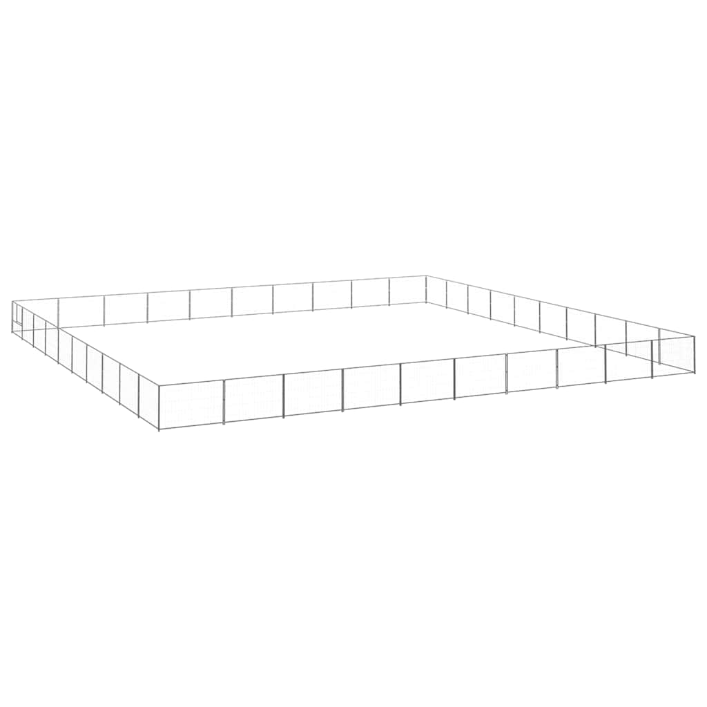 Dog Kennel Silver 100 m² Steel