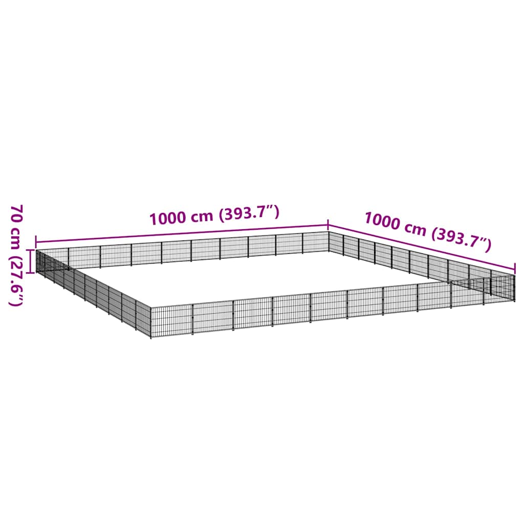 Dog Kennel Silver 100 m² Steel