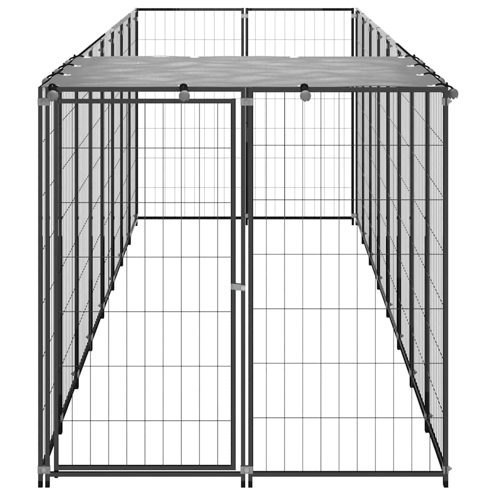 Dog Kennel Black 4,84 m² Steel