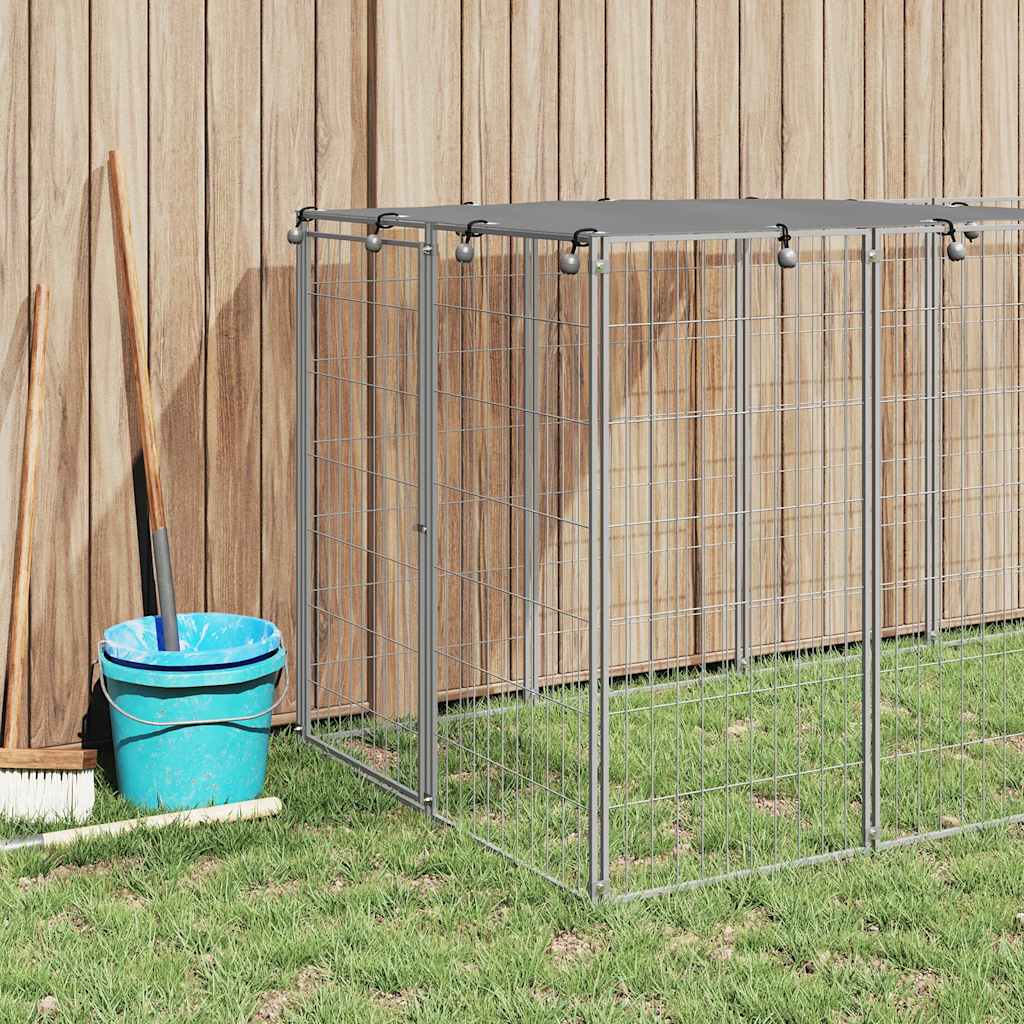 Dog Kennel Silver 6,05 m² Steel