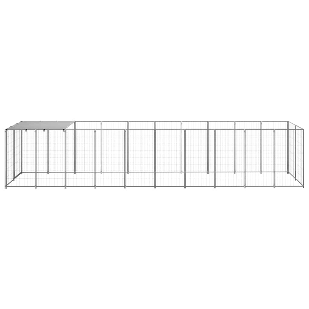 Dog Kennel Silver 6,05 m² Steel