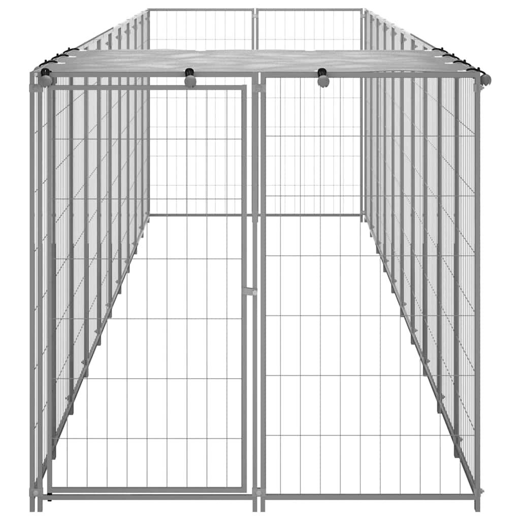 Dog Kennel Silver 6,05 m² Steel