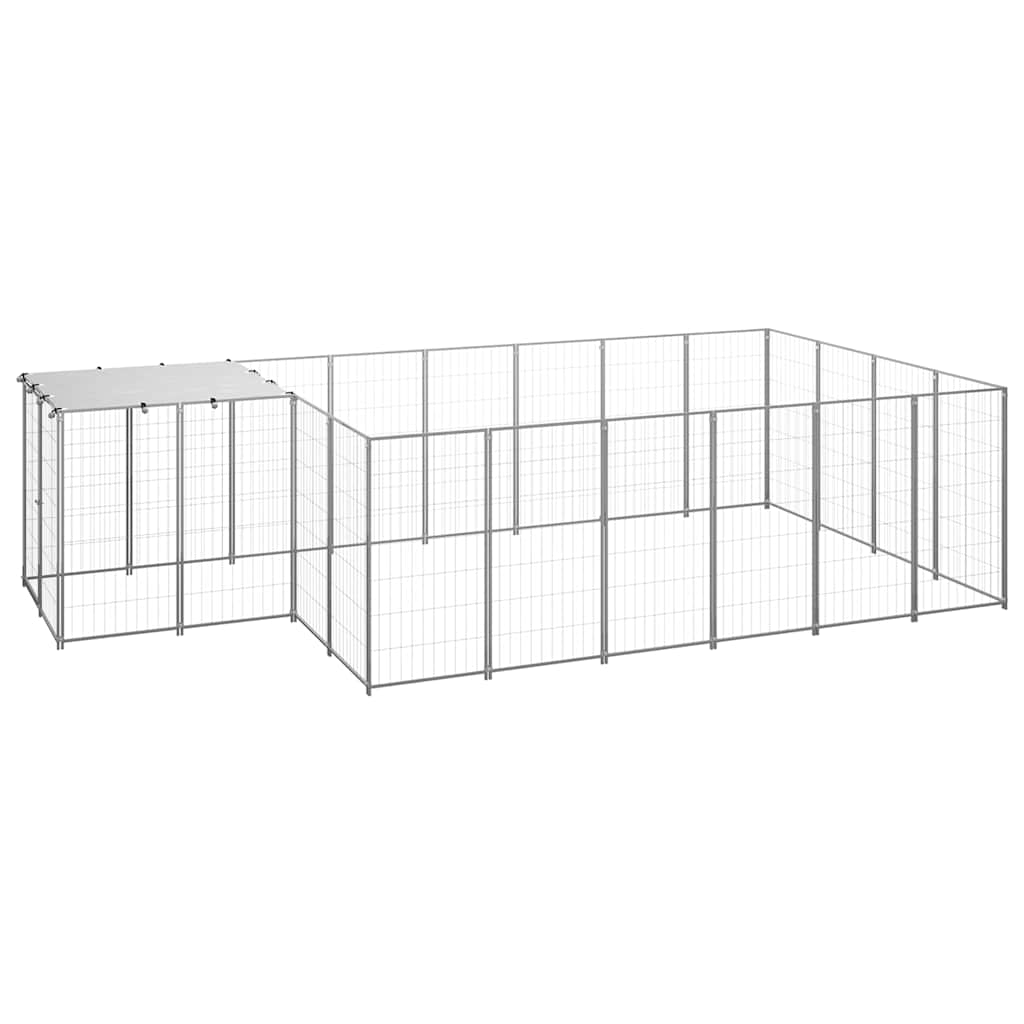 Dog Kennel Silver 8,47 m² Steel