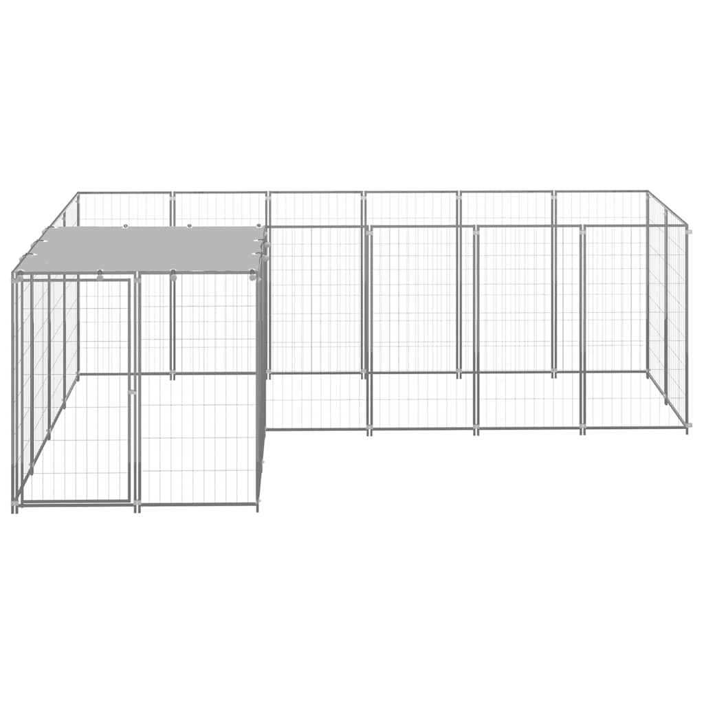 Dog Kennel Silver 4,84 m² Steel