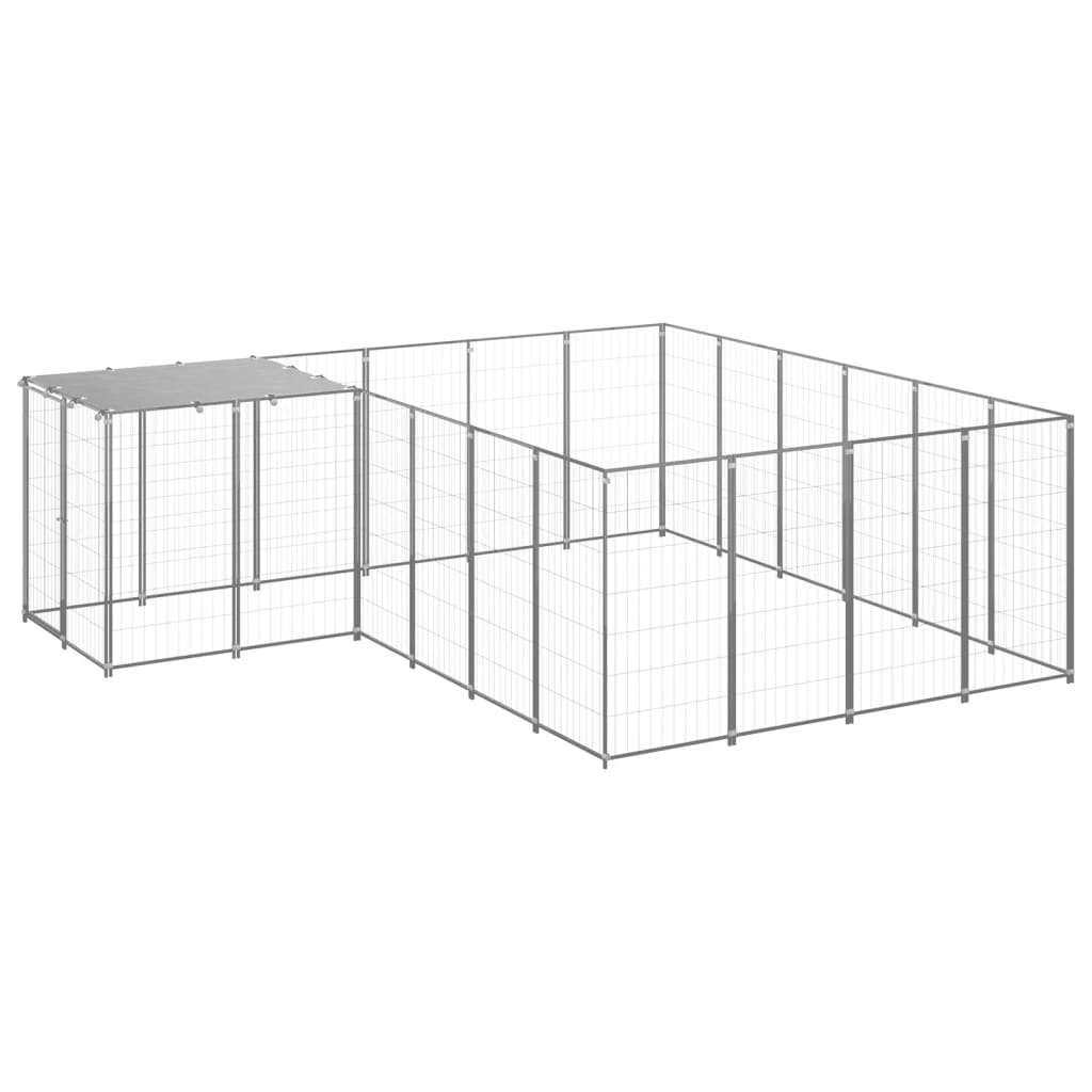 Dog Kennel Silver 8,47 m² Steel