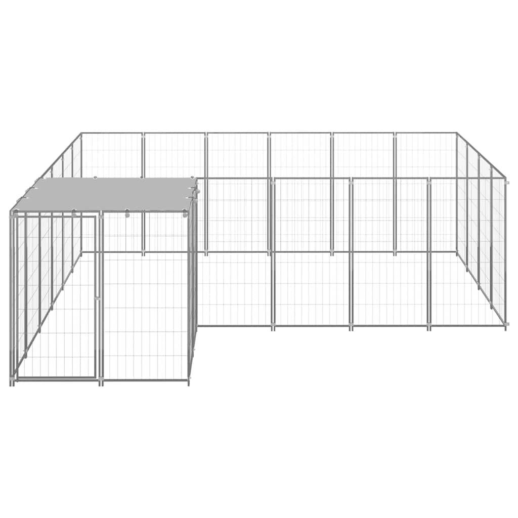Dog Kennel Silver 8,47 m² Steel