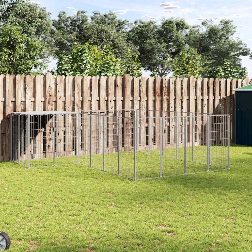 Dog Kennel Silver 8.47 m² Steel