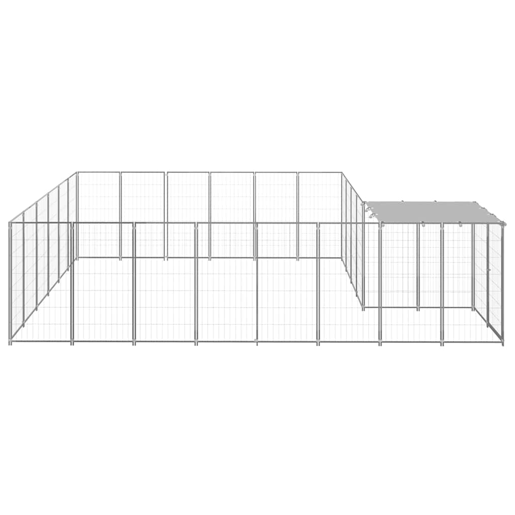 Dog Kennel Silver 12,1 m² Steel