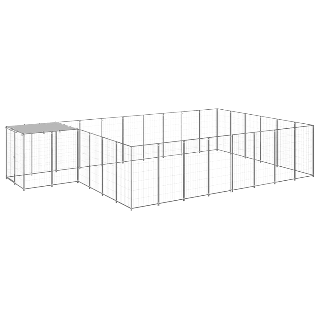 Dog Kennel Silver 15,73 m² Steel