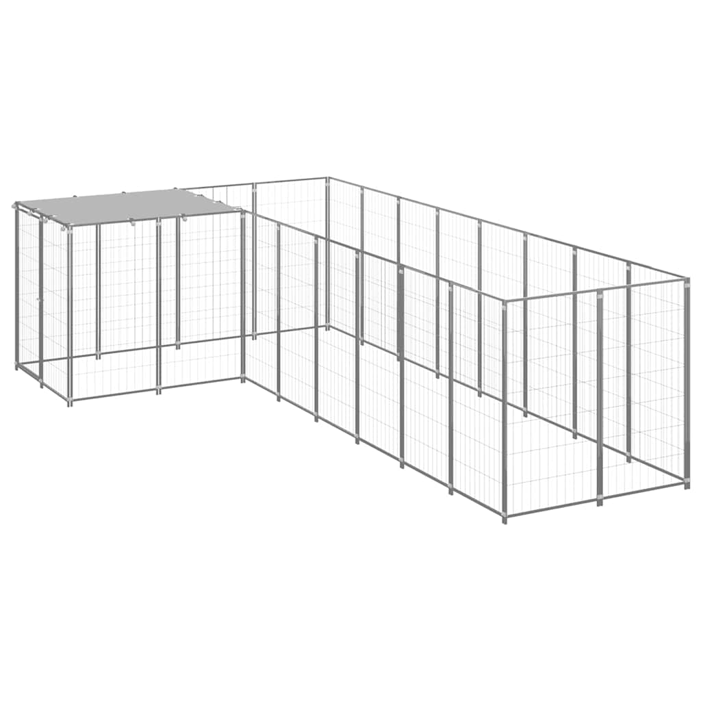 Dog Kennel Silver 6,05 m² Steel