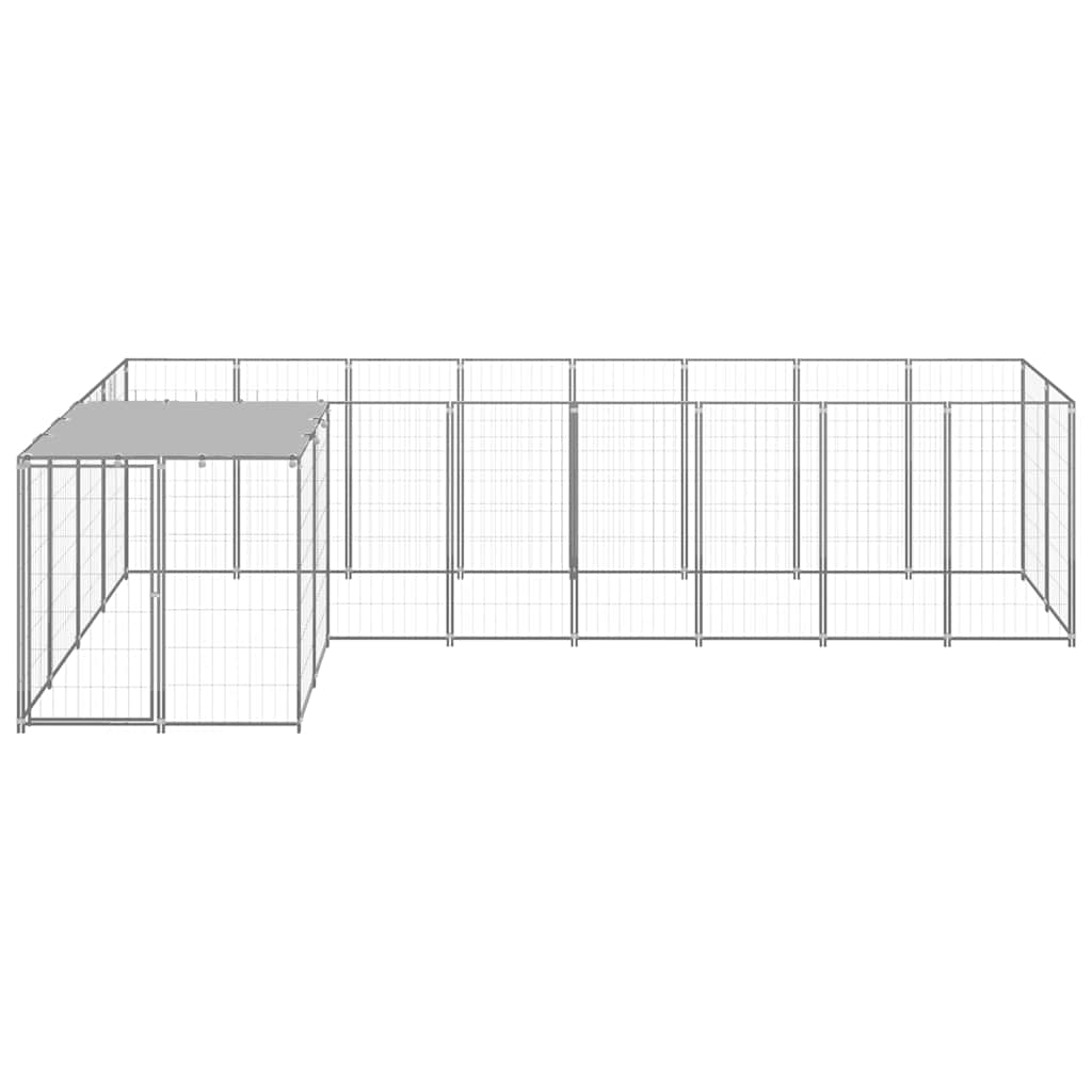 Dog Kennel Silver 6,05 m² Steel