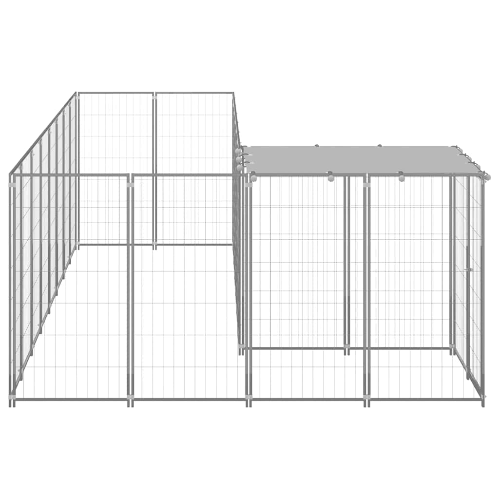 Dog Kennel Silver 6,05 m² Steel