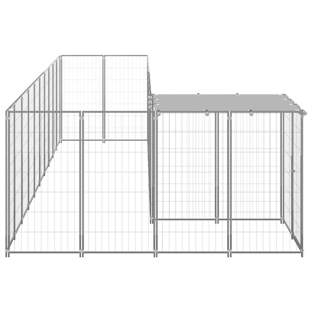 Dog Kennel Silver 7,26 m² Steel