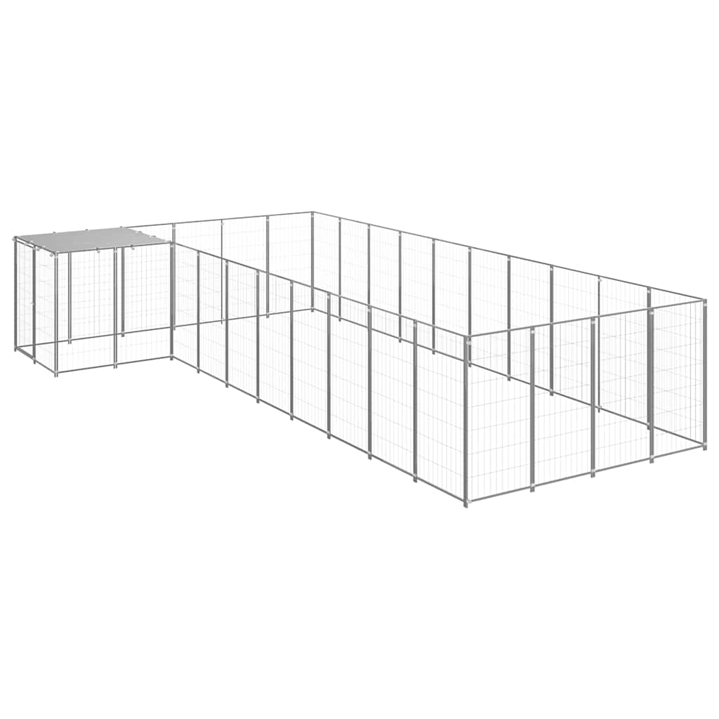 Dog Kennel Silver 13,31 m² Steel