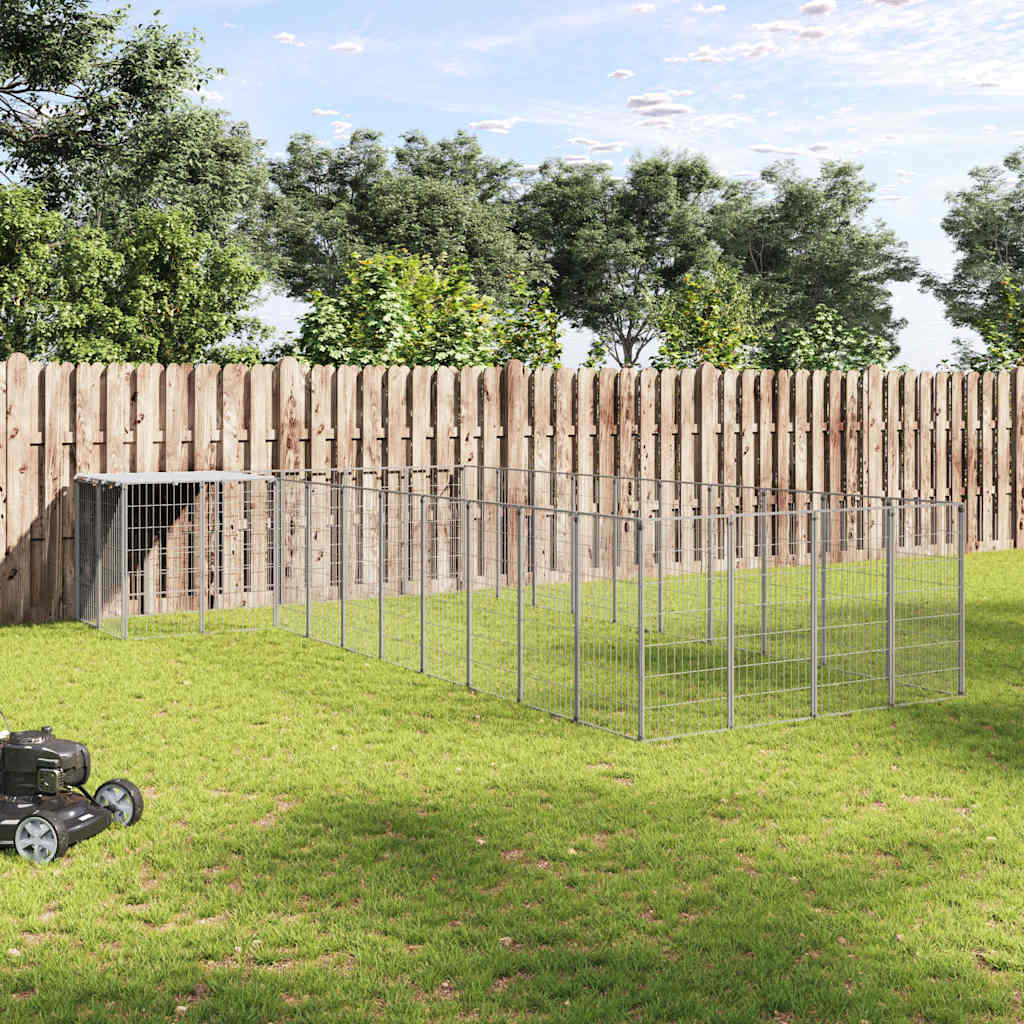 Dog Kennel Silver 13,31 m² Steel