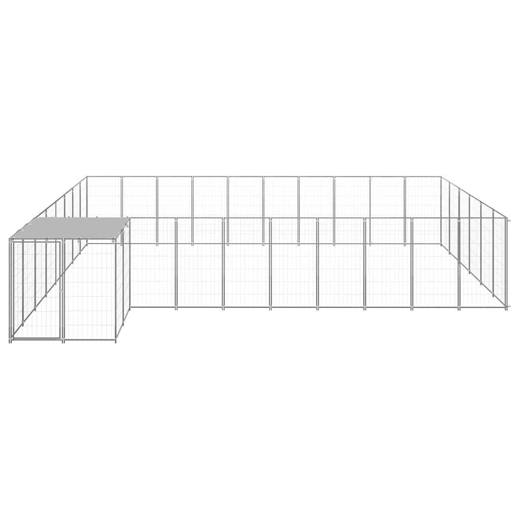Dog Kennel Silver 19,36 m² Steel