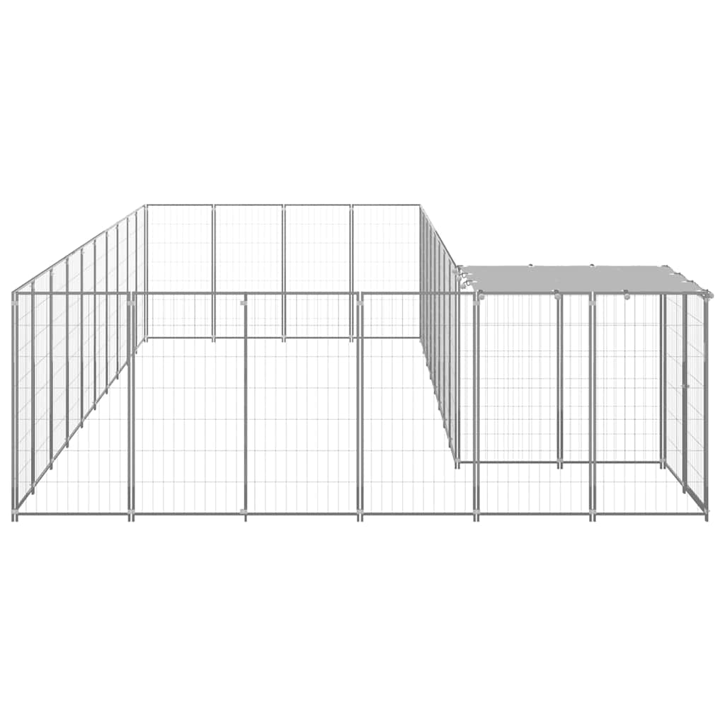 Dog Kennel Silver 19,36 m² Steel