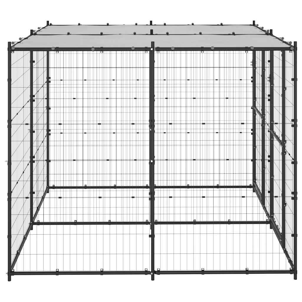 Outdoor Dog Kennel Steel with Roof 4,84 m²